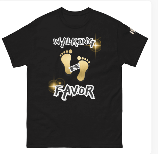 Walking in Favor Tee – Gold Edition