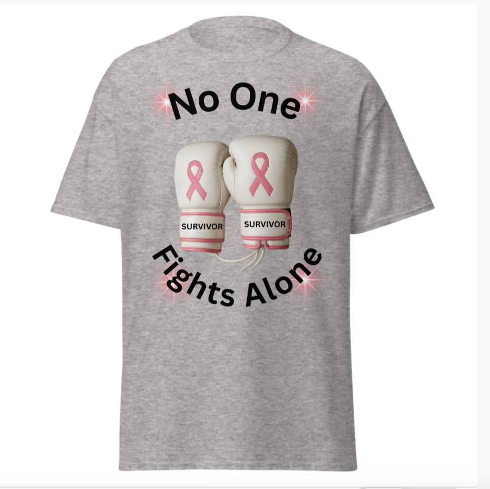 No One Fights Alone Breast Cancer Awareness T-Shirt | Support & Strength