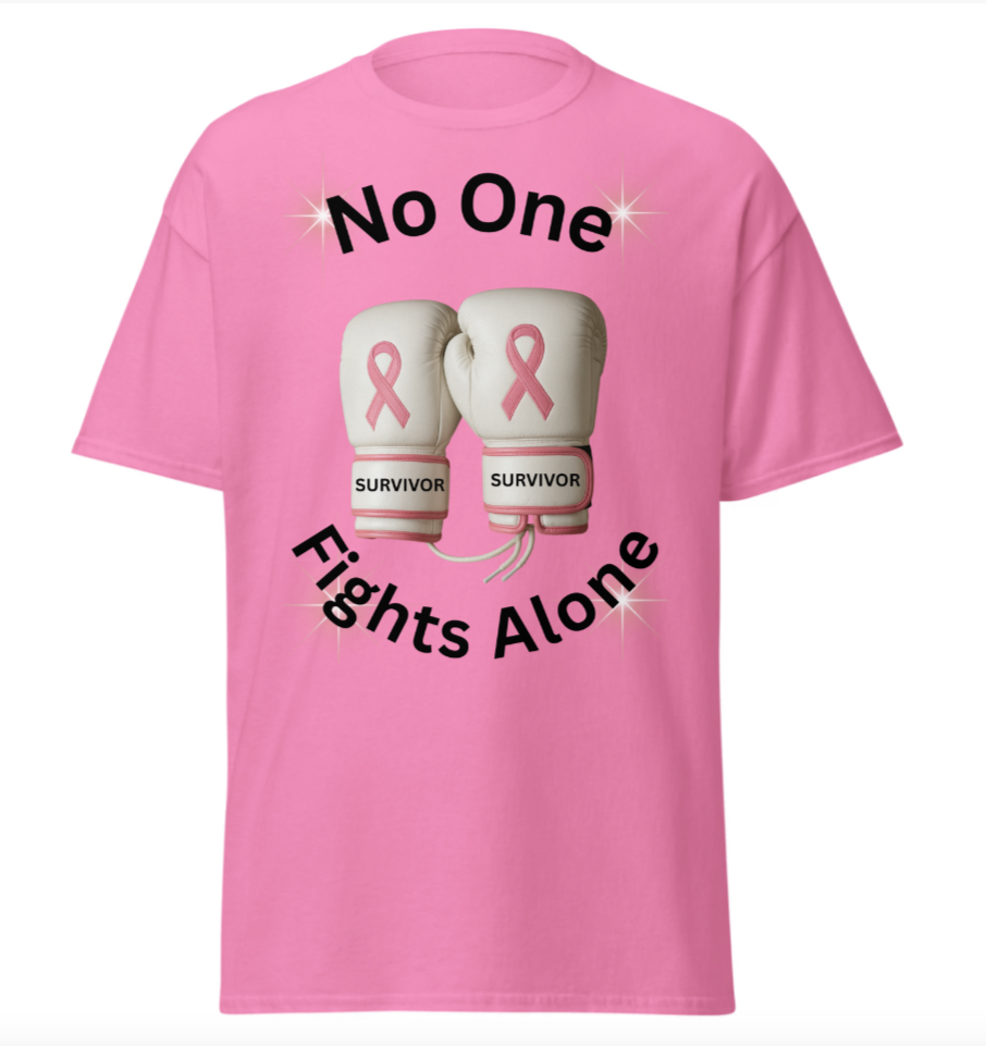 No One Fights Alone Breast Cancer Awareness T-Shirt | Support & Strength