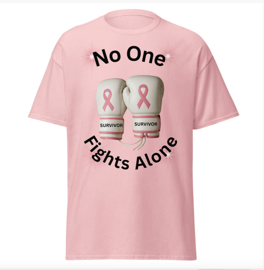 No One Fights Alone Breast Cancer Awareness T-Shirt | Support & Strength