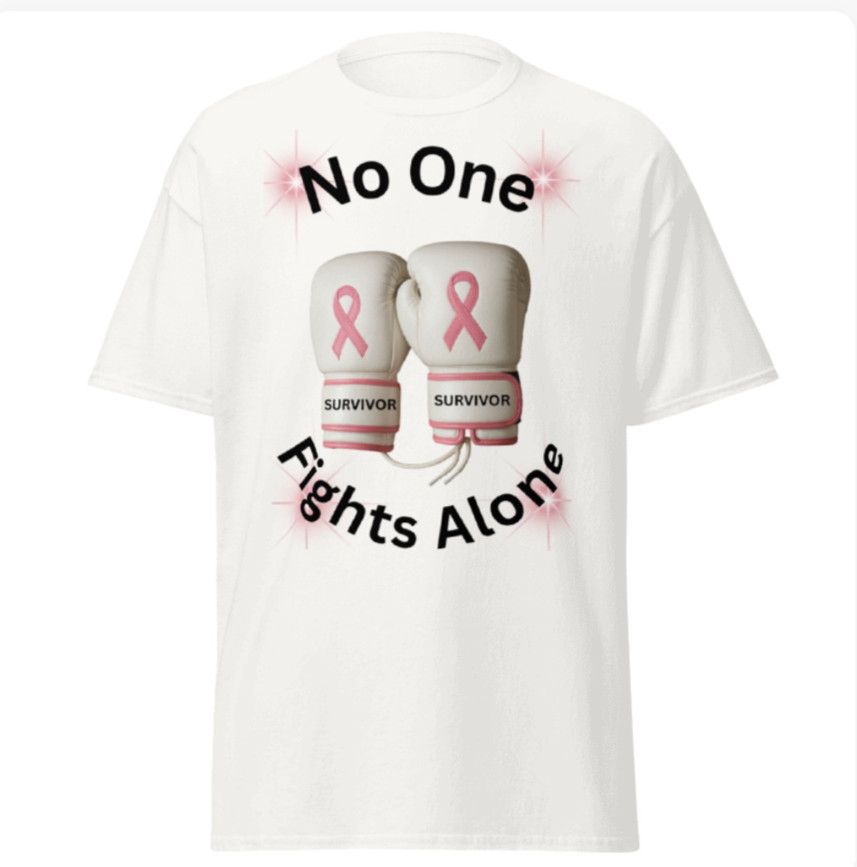 No One Fights Alone Breast Cancer Awareness T-Shirt | Support & Strength