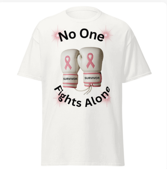 No One Fights Alone Breast Cancer Awareness T-Shirt | Support & Strength