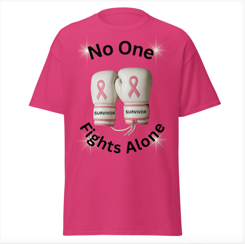 No One Fights Alone Breast Cancer Awareness T-Shirt | Support & Strength
